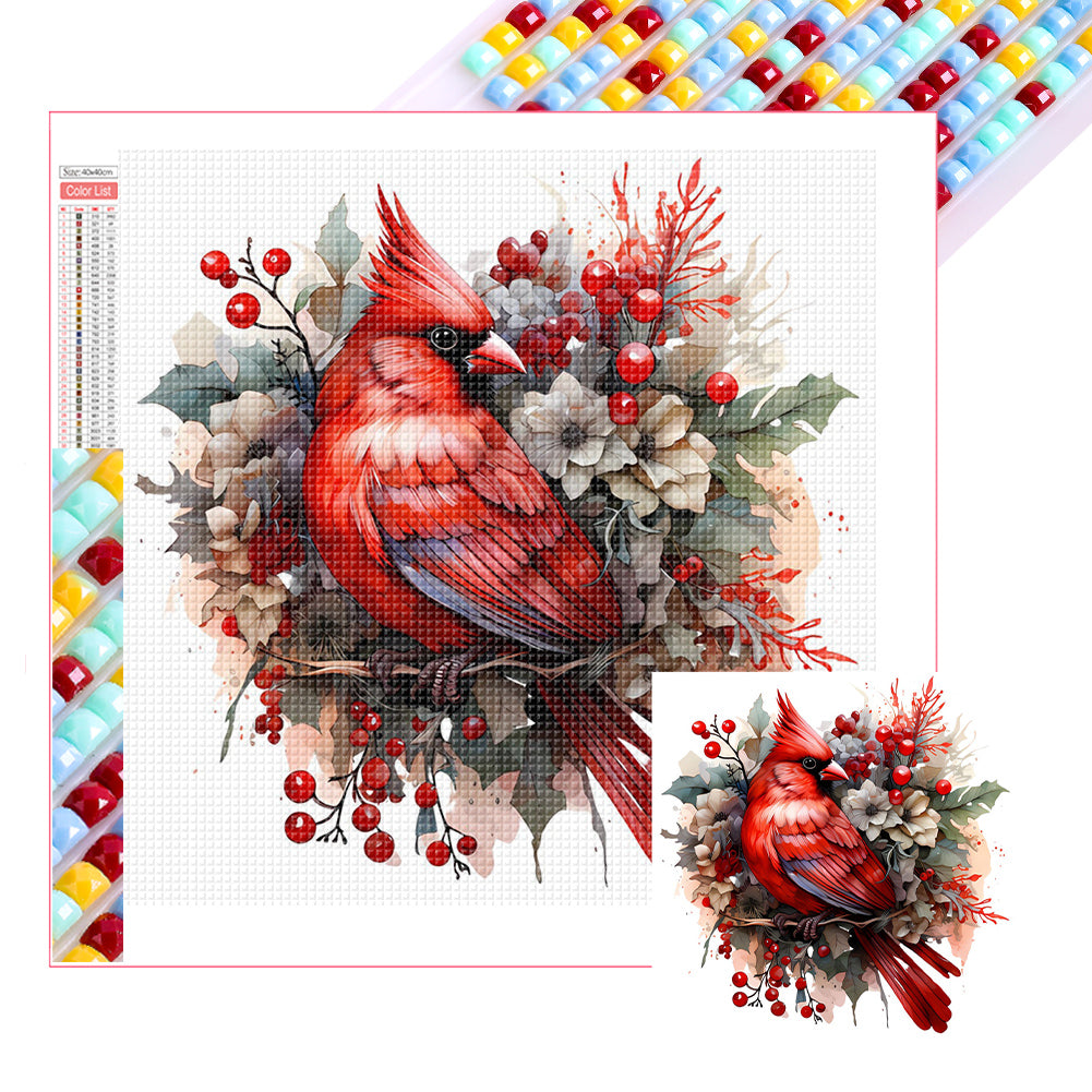 Diamond Painting - Full Square - Christmas cardinal (40*40CM)