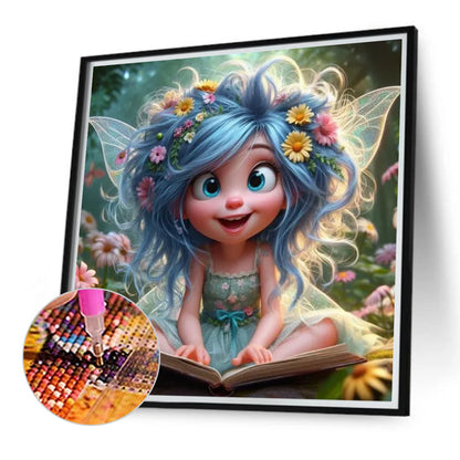 Diamond Painting - Full Round - Blue-haired elf girl (40*40CM)