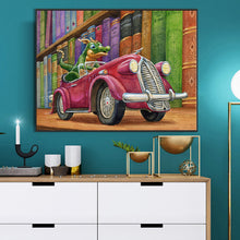 Load image into Gallery viewer, Diamond Painting - Full Round - Dinosaur driving in the library (60*45CM)
