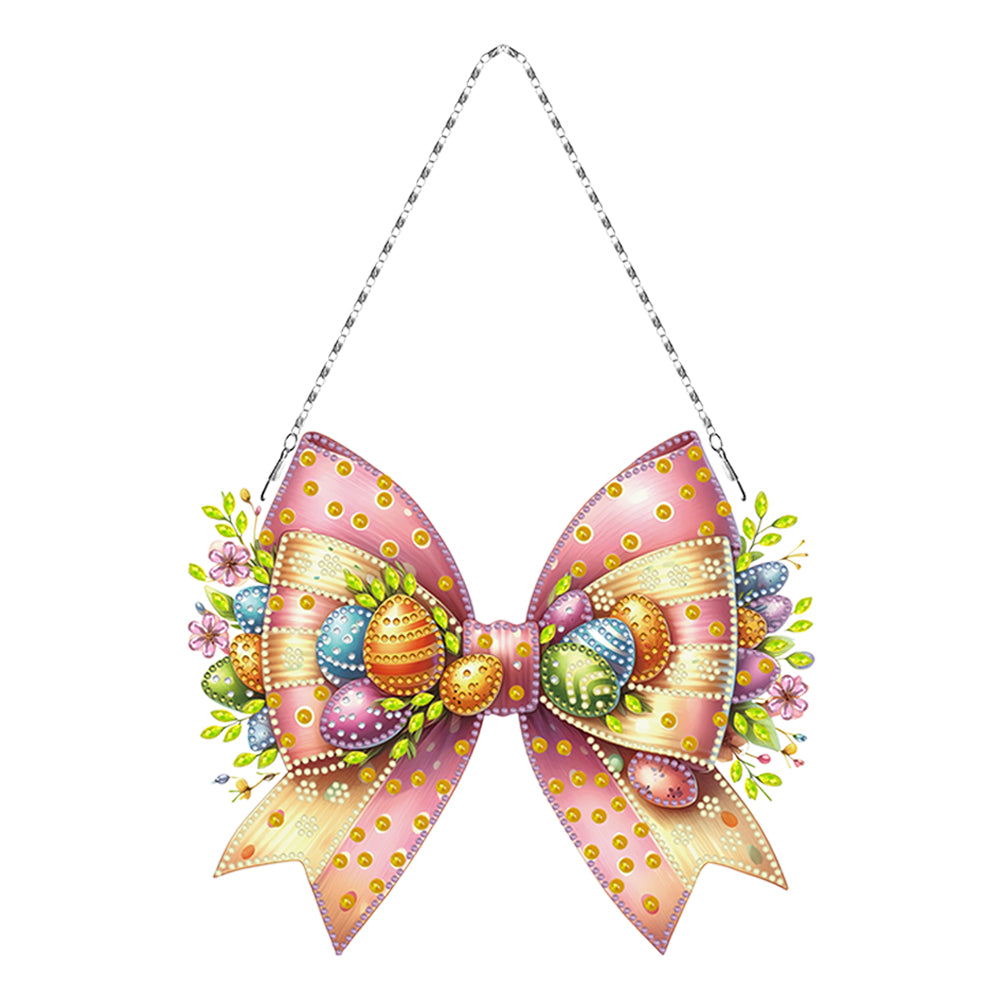 Easter Bow DIY Diamond Art Pendant Kit Diamond Painting Ornaments for Wall Door