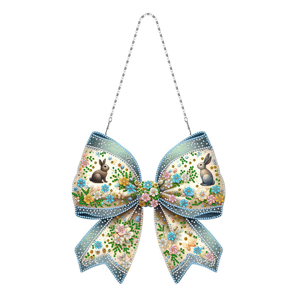 Easter Bow DIY Diamond Art Pendant Kit Diamond Painting Ornaments for Wall Door