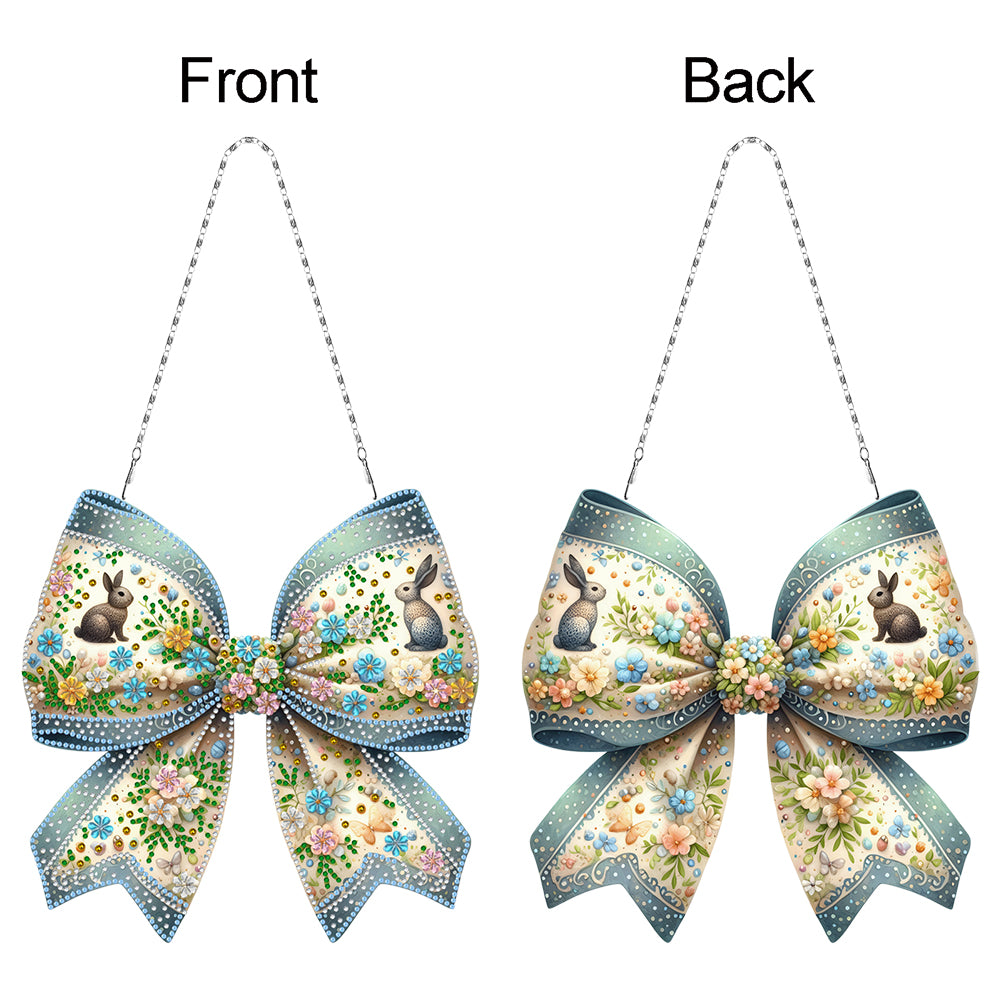 Easter Bow DIY Diamond Art Pendant Kit Diamond Painting Ornaments for Wall Door