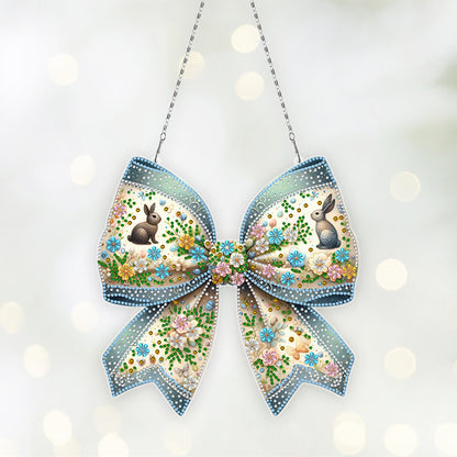 Easter Bow DIY Diamond Art Pendant Kit Diamond Painting Ornaments for Wall Door