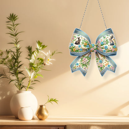 Easter Bow DIY Diamond Art Pendant Kit Diamond Painting Ornaments for Wall Door