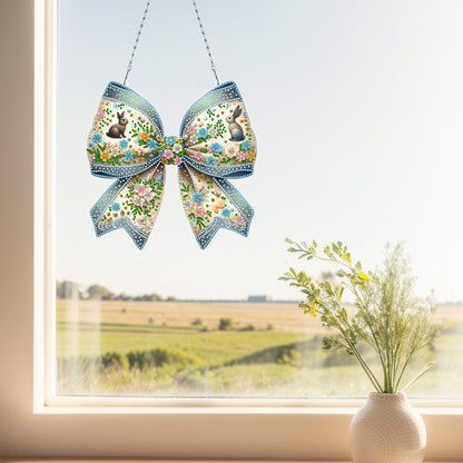 Easter Bow DIY Diamond Art Pendant Kit Diamond Painting Ornaments for Wall Door
