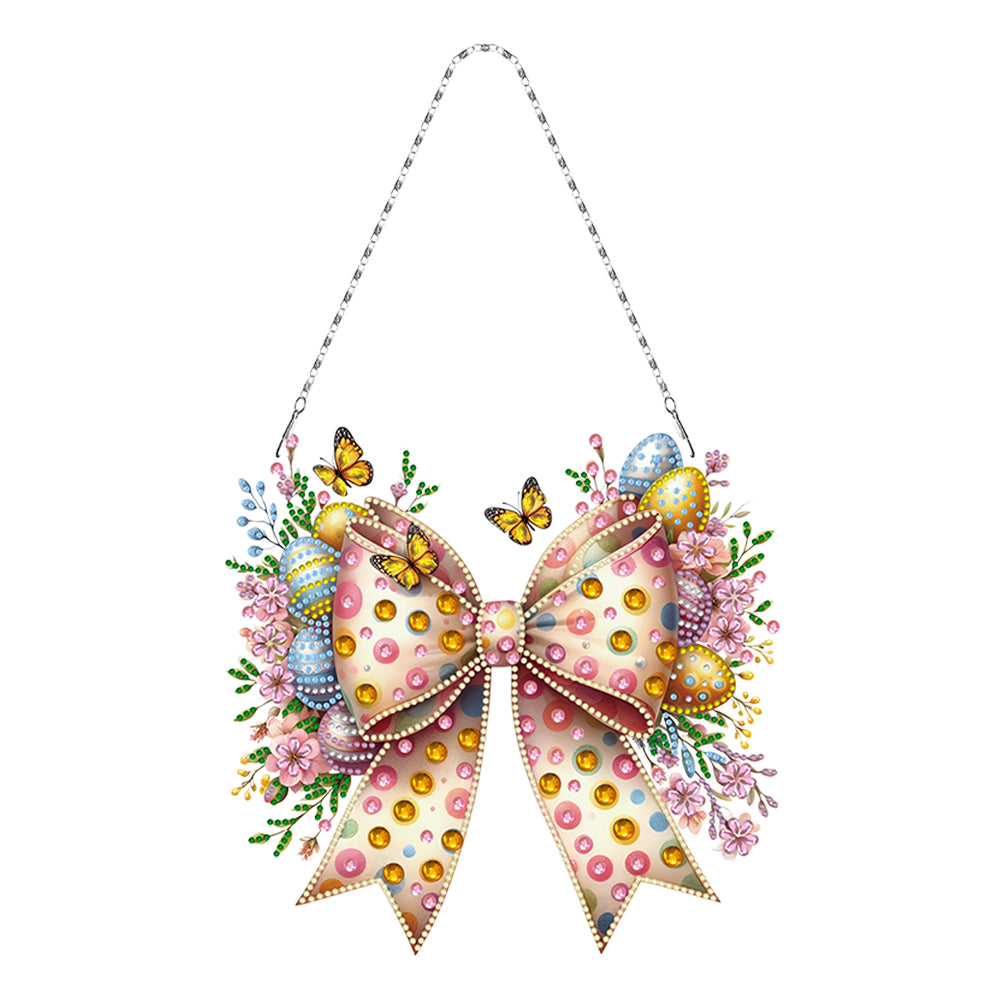 Easter Bow DIY Diamond Art Pendant Kit Diamond Painting Ornaments for Wall Door