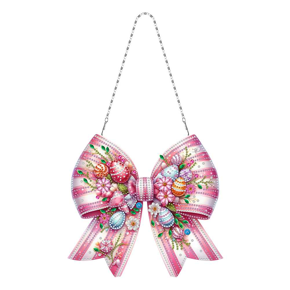 Easter Bow DIY Diamond Art Pendant Kit Diamond Painting Ornaments for Wall Door
