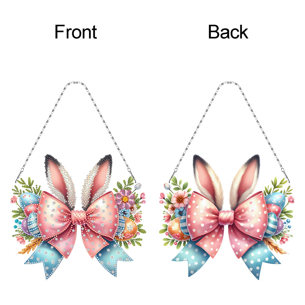 Easter Bow DIY Diamond Art Pendant Kit Diamond Painting Ornaments for Wall Door