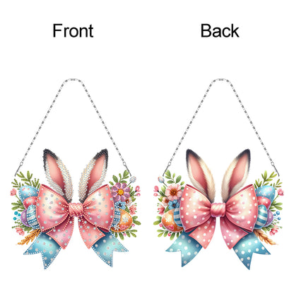 Easter Bow DIY Diamond Art Pendant Kit Diamond Painting Ornaments for Wall Door