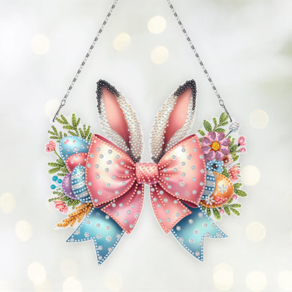 Easter Bow DIY Diamond Art Pendant Kit Diamond Painting Ornaments for Wall Door