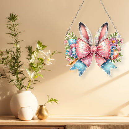 Easter Bow DIY Diamond Art Pendant Kit Diamond Painting Ornaments for Wall Door
