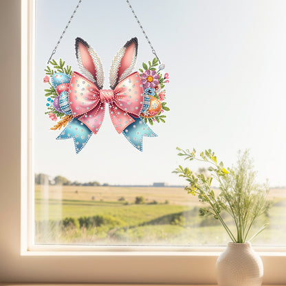 Easter Bow DIY Diamond Art Pendant Kit Diamond Painting Ornaments for Wall Door