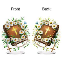 Load image into Gallery viewer, Acrylic Special Shape Flower Bible Diamond Painting Desktop Ornaments for Adults
