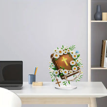 Load image into Gallery viewer, Acrylic Special Shape Flower Bible Diamond Painting Desktop Ornaments for Adults
