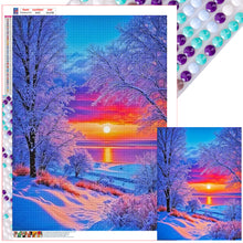 Load image into Gallery viewer, Diamond Painting - Full Round - Sunset snow scene (50*67CM)
