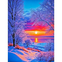 Load image into Gallery viewer, Diamond Painting - Full Round - Sunset snow scene (50*67CM)
