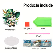 Load image into Gallery viewer, St. Patricks Day Cat 5D DIY Diamond Art Tabletop Decorations Bedroom Table Decor
