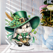 Load image into Gallery viewer, St. Patricks Day Cat 5D DIY Diamond Art Tabletop Decorations Bedroom Table Decor
