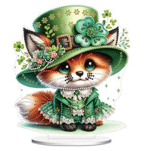 Load image into Gallery viewer, St. Patricks Day Cat 5D DIY Diamond Art Tabletop Decorations Bedroom Table Decor
