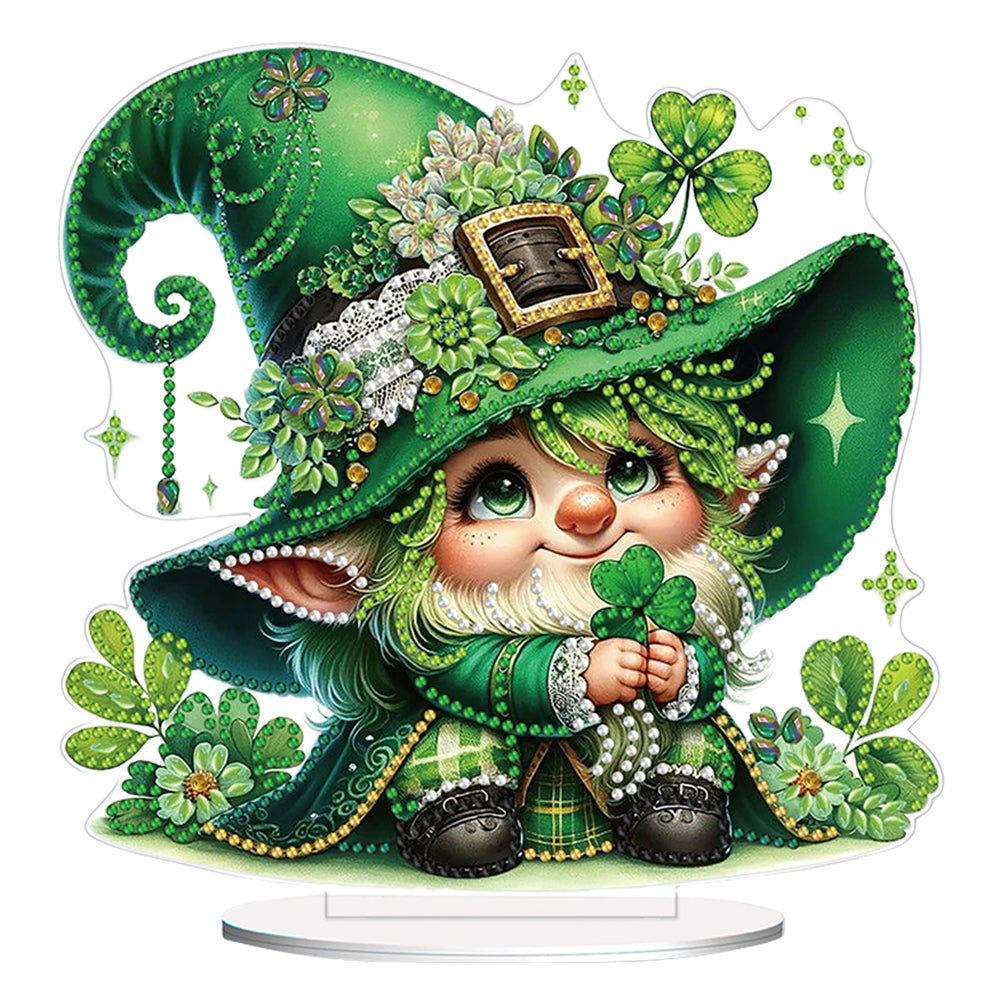 St. Patricks Day Cat 5D DIY Diamond Art Tabletop Decorations Bedroom Table Decor