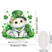 Load image into Gallery viewer, St. Patricks Day Cat 5D DIY Diamond Art Tabletop Decorations Bedroom Table Decor
