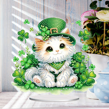 Load image into Gallery viewer, St. Patricks Day Cat 5D DIY Diamond Art Tabletop Decorations Bedroom Table Decor
