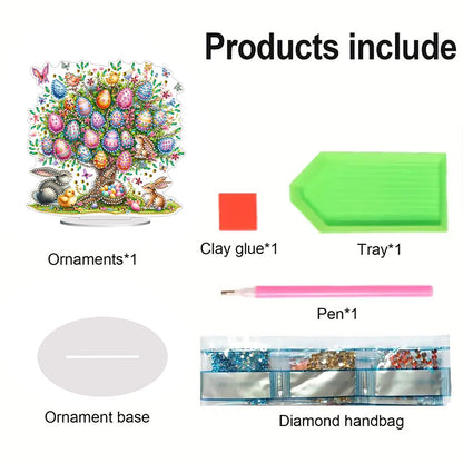 Easter Easter Egg Table Top Diamond Painting Ornament Kits for Home Office Decor