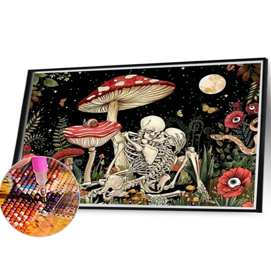 Diamond Painting - Full Round - Skull under mushroom (40*30CM)