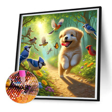 Load image into Gallery viewer, Diamond Painting - Full Round - Puppy in the woods (30*30CM)
