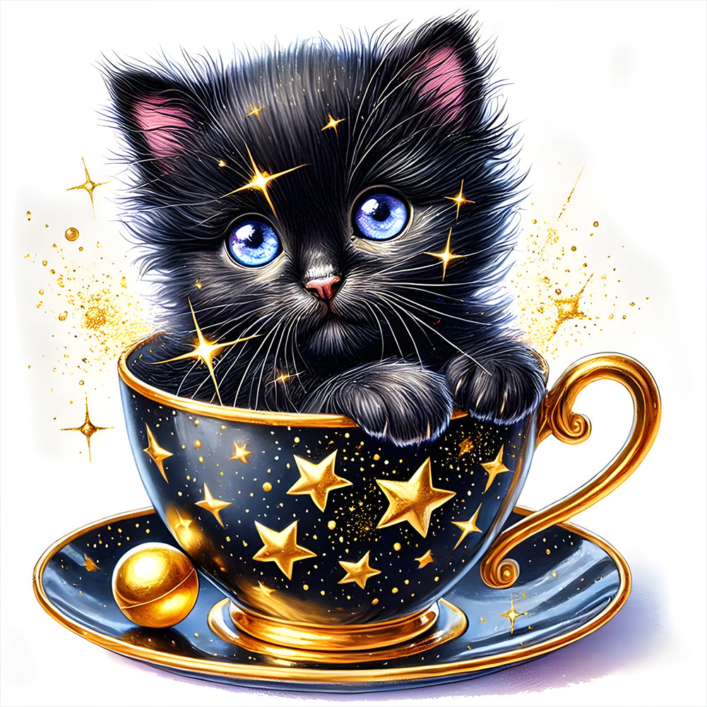 Diamond Painting - Full Round - Teacup cat (30*30CM)