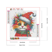 Load image into Gallery viewer, Diamond Painting - Full Round - Christmas kitten (30*30CM)
