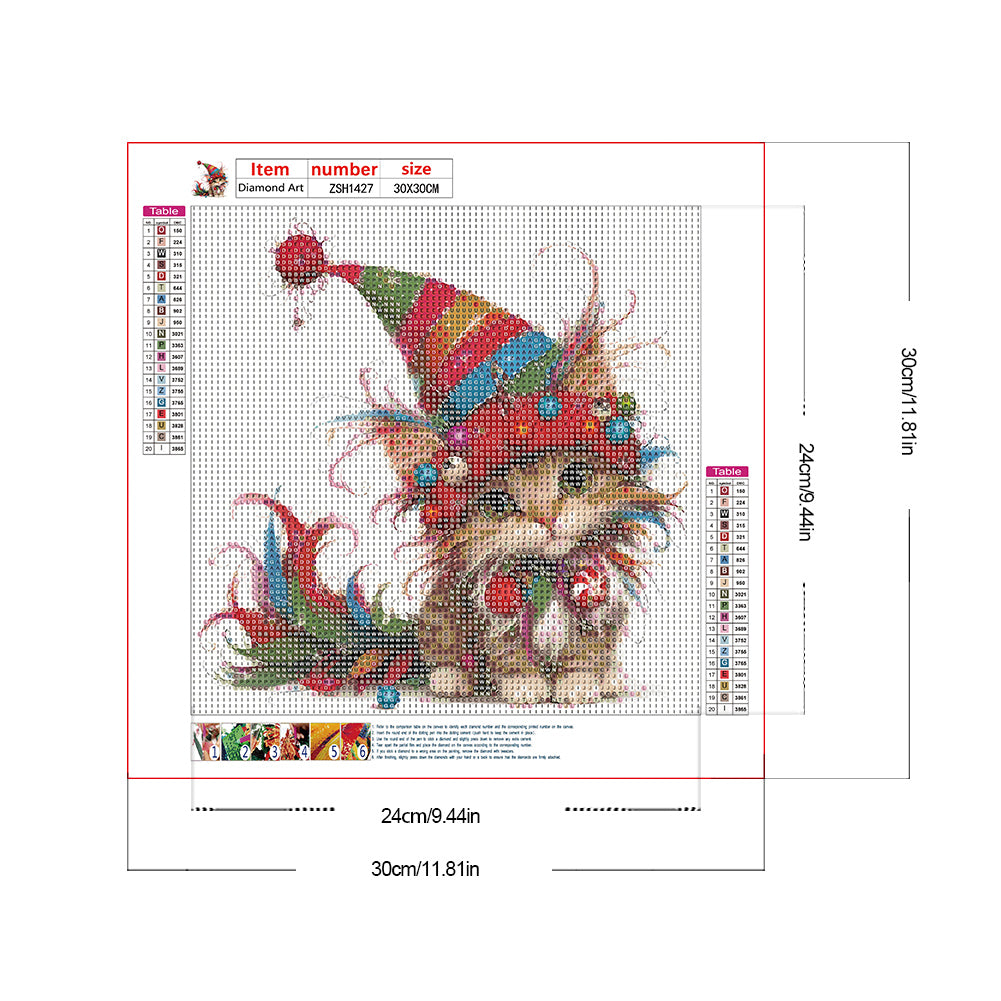 Diamond Painting - Full Round - Christmas kitten (30*30CM)