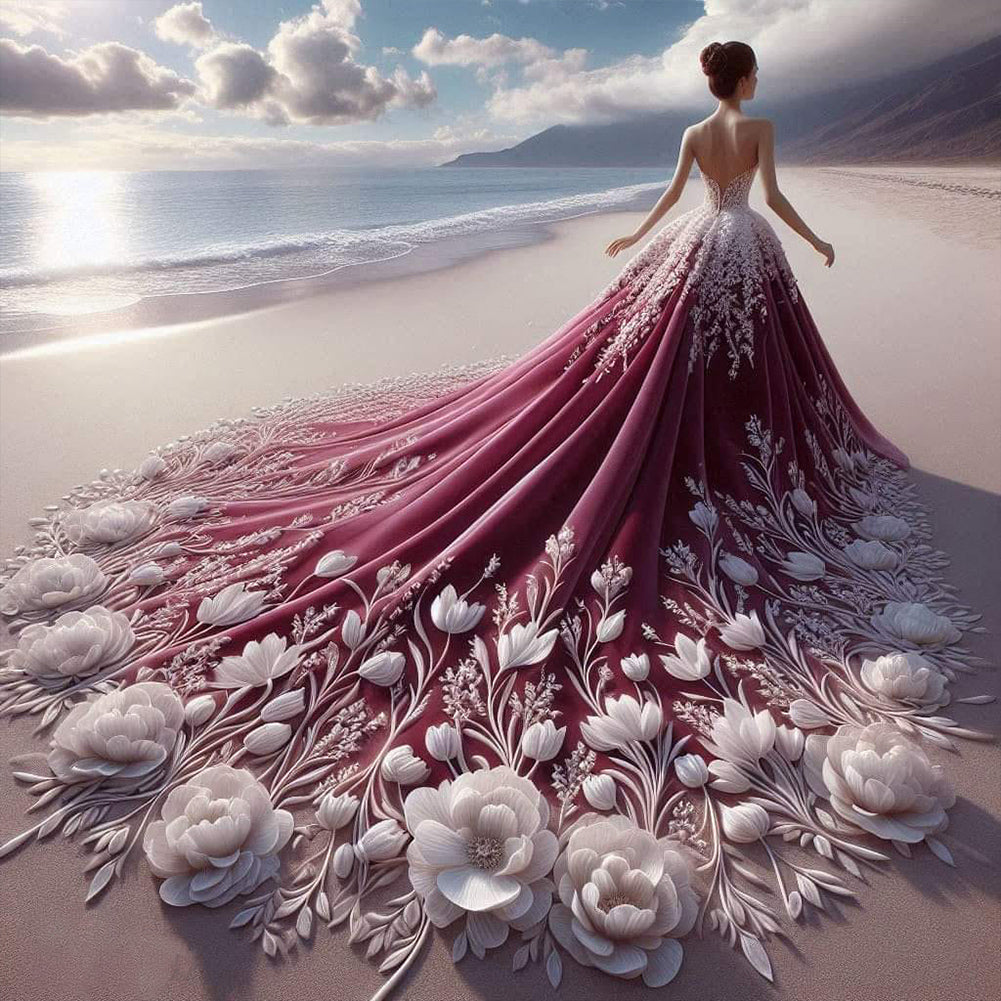 Diamond Painting - Full Round - Girl with gorgeous skirt (40*40CM)