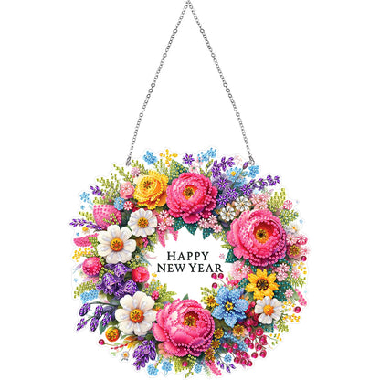 Acrylic Wreath Special Shaped Diamond Painting Kit for Home Window Decoration