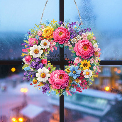 Acrylic Wreath Special Shaped Diamond Painting Kit for Home Window Decoration