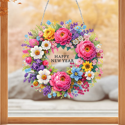 Acrylic Wreath Special Shaped Diamond Painting Kit for Home Window Decoration