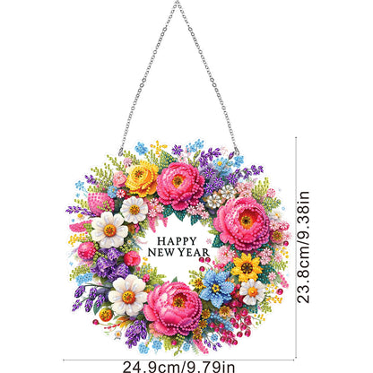 Acrylic Wreath Special Shaped Diamond Painting Kit for Home Window Decoration