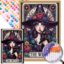 Load image into Gallery viewer, AB Diamond Painting - Full Round - Witch and black cat (40*60CM)
