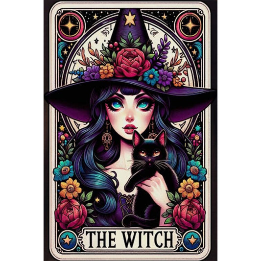 AB Diamond Painting - Full Round - Witch and black cat (40*60CM)