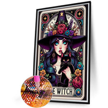 Load image into Gallery viewer, AB Diamond Painting - Full Round - Witch and black cat (40*60CM)
