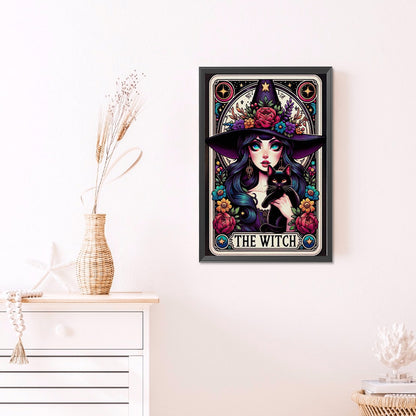AB Diamond Painting - Full Round - Witch and black cat (40*60CM)