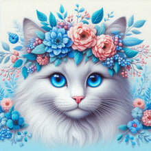 Load image into Gallery viewer, Diamond Painting - Full Round - Blue-eyed white cat (30*30CM)
