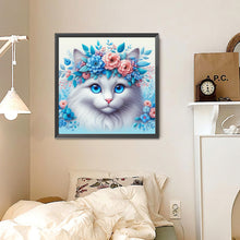 Load image into Gallery viewer, Diamond Painting - Full Round - Blue-eyed white cat (30*30CM)
