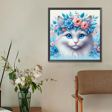 Load image into Gallery viewer, Diamond Painting - Full Round - Blue-eyed white cat (30*30CM)
