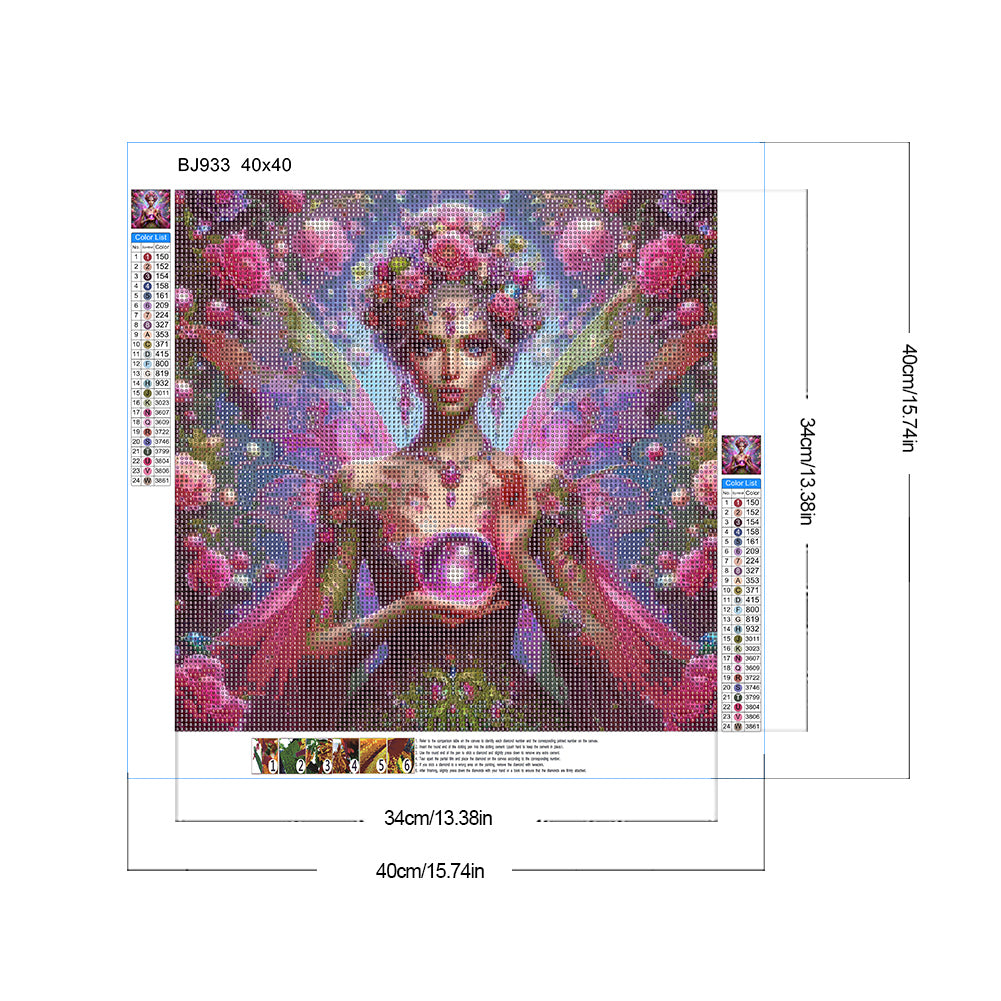 Diamond Painting - Full Round - Crystal flower fairy woman (40*40CM)