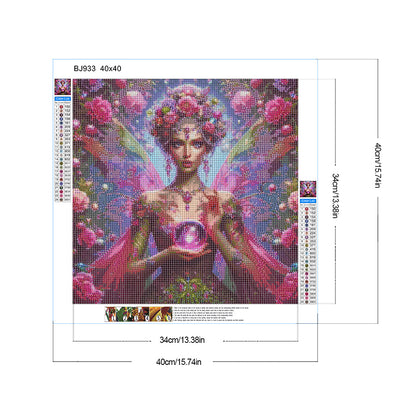 Diamond Painting - Full Round - Crystal flower fairy woman (40*40CM)