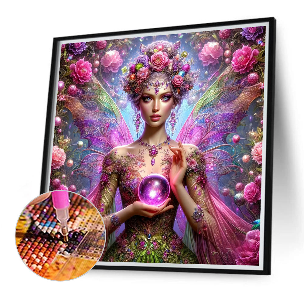 Diamond Painting - Full Round - Crystal flower fairy woman (40*40CM)