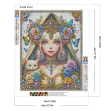 Load image into Gallery viewer, Diamond Painting - Full Round - Butterfly white cat girl (40*50CM)
