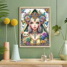 Load image into Gallery viewer, Diamond Painting - Full Round - Butterfly white cat girl (40*50CM)
