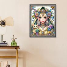 Load image into Gallery viewer, Diamond Painting - Full Round - Butterfly white cat girl (40*50CM)
